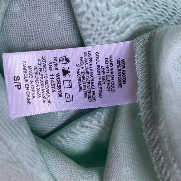 PLEIONE short sleeve blouse, mint green, size S - Picture 5 of 6